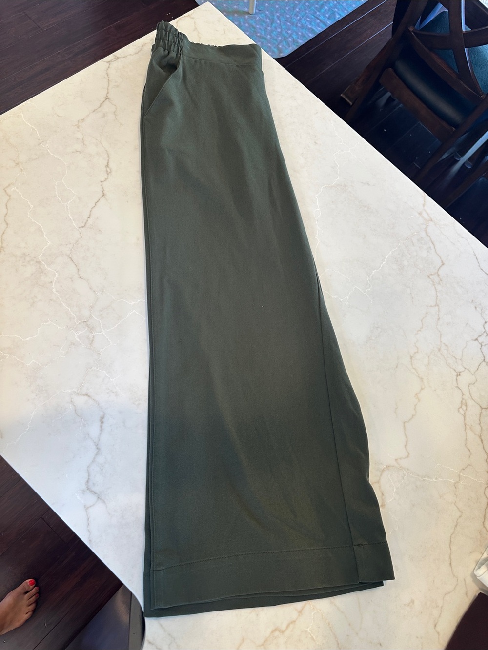 Tribal Wide-Leg Pull-On Pants in Olive Green